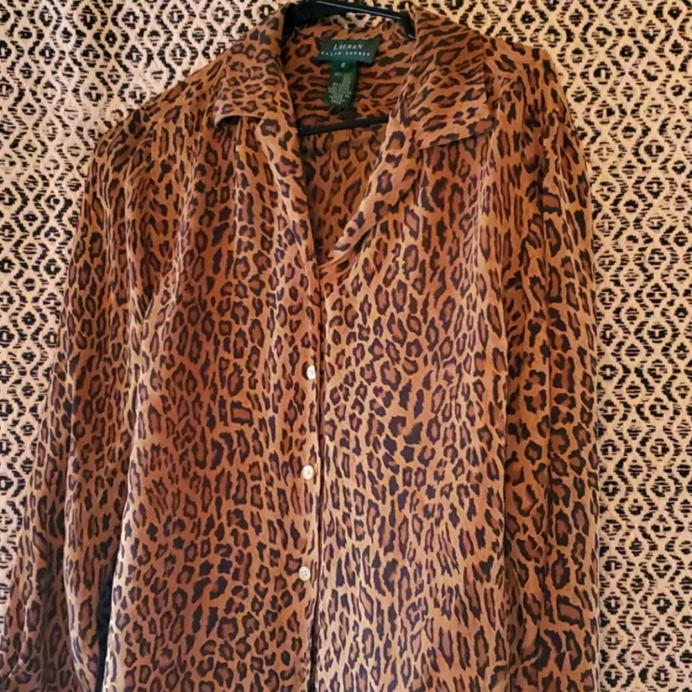 Leopard print button down shirt
